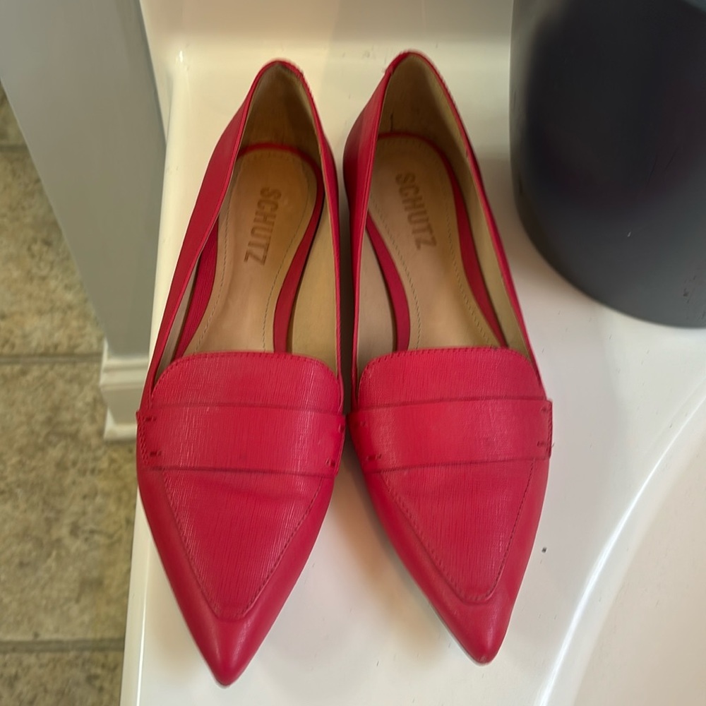SCHUTZ Hot Pink Pointed Toe Flats